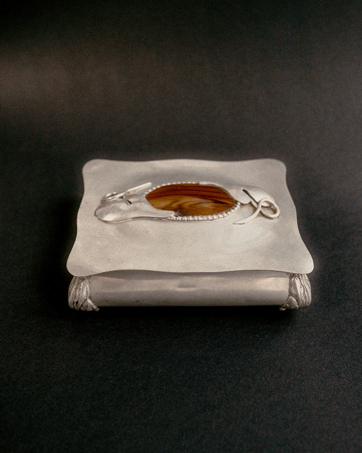 Danish Skønvirke Pewter Box, Early 20th Century