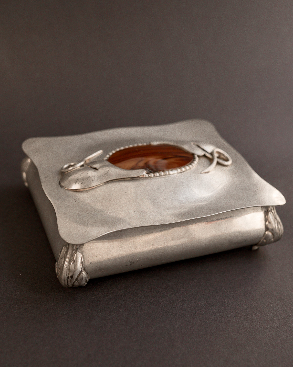 Danish Skønvirke Pewter Box, Early 20th Century