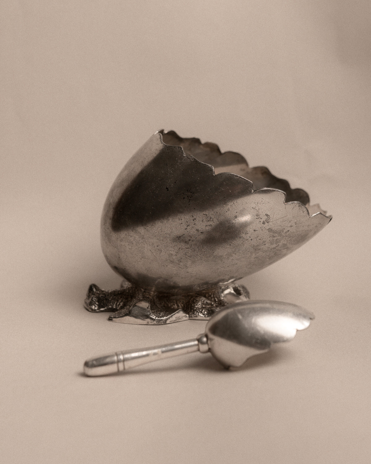 Victorian Silver-Plated Egg Shell Sugar Scuttle, c.1880