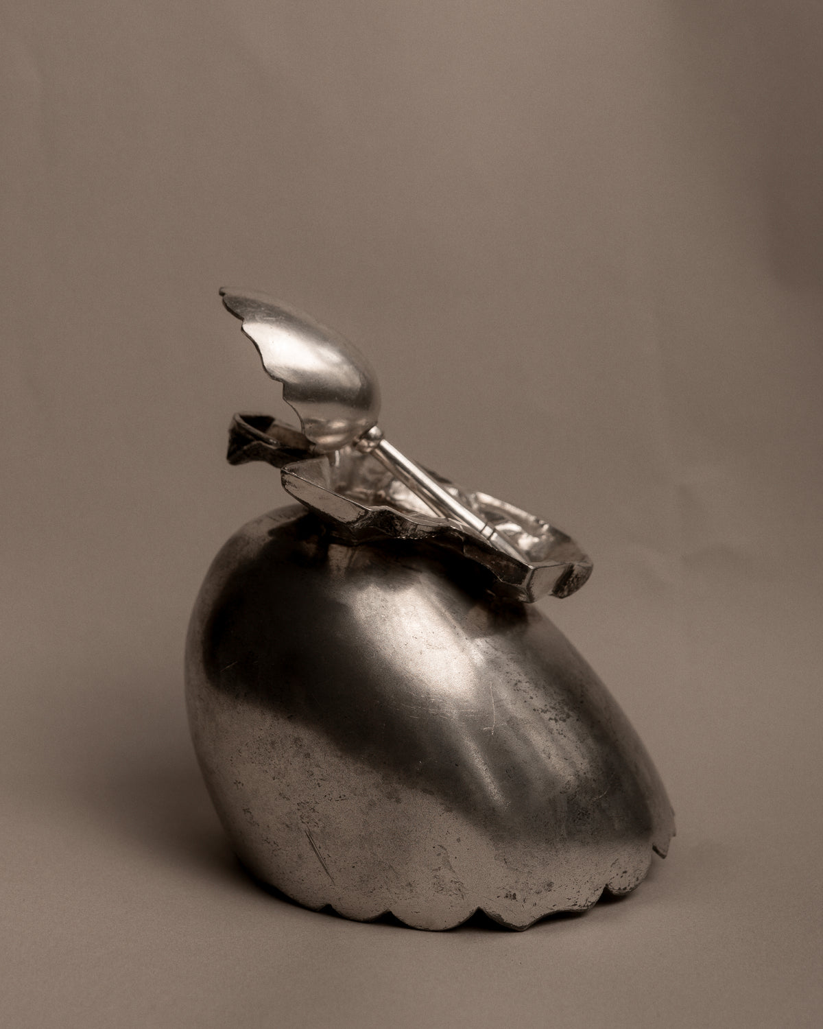 Victorian Silver-Plated Egg Shell Sugar Scuttle, c.1880