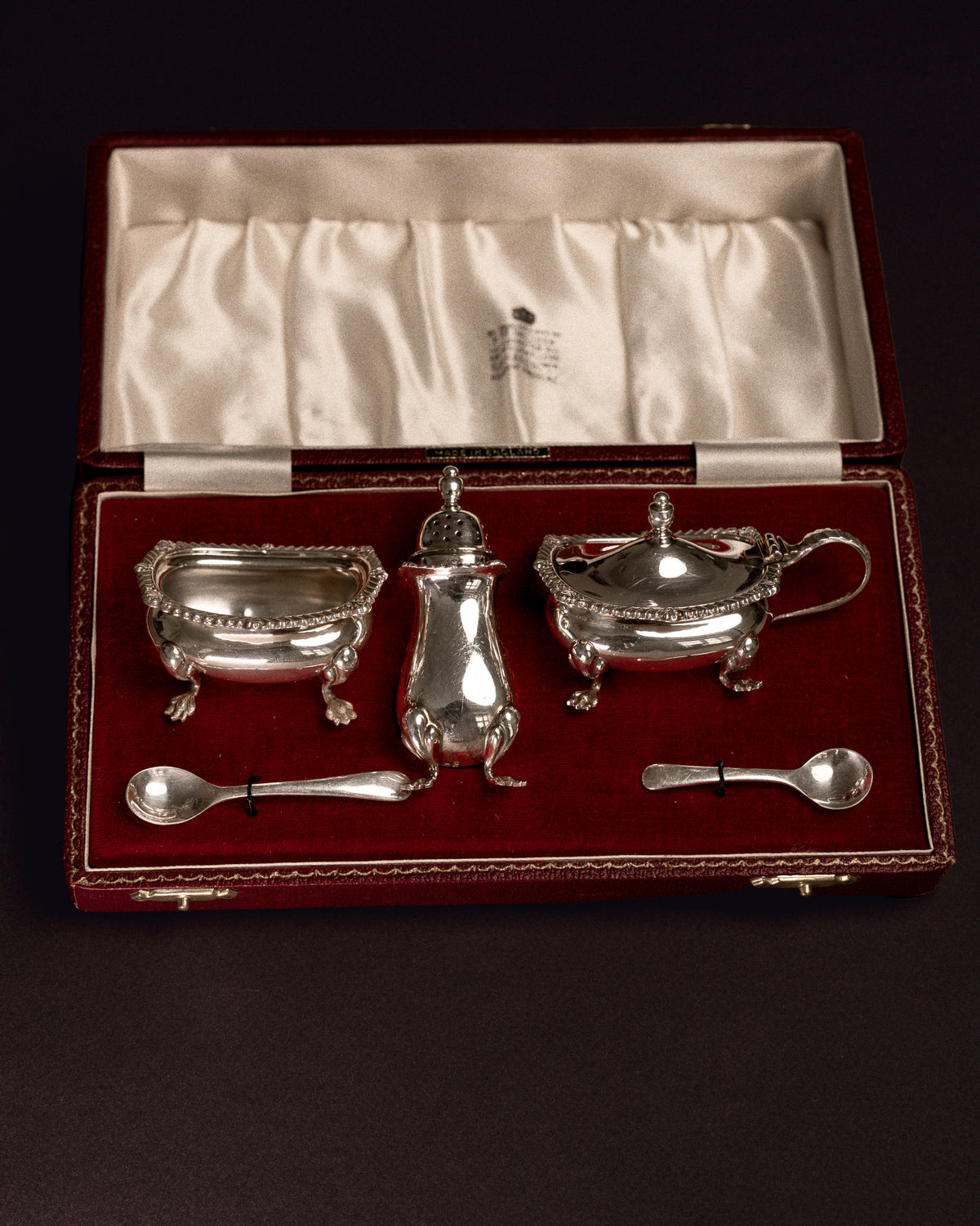 Garrard & Co Sterling Silver Condiment Set, London 1954