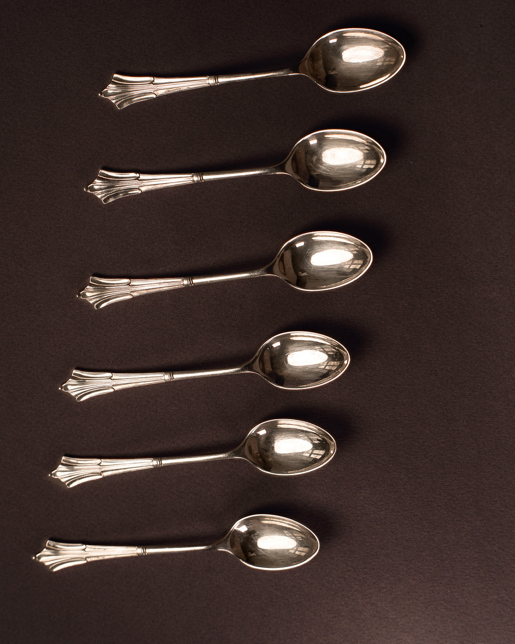 Sterling Silver Coffee Spoons in Bravingtons Case, 1920s