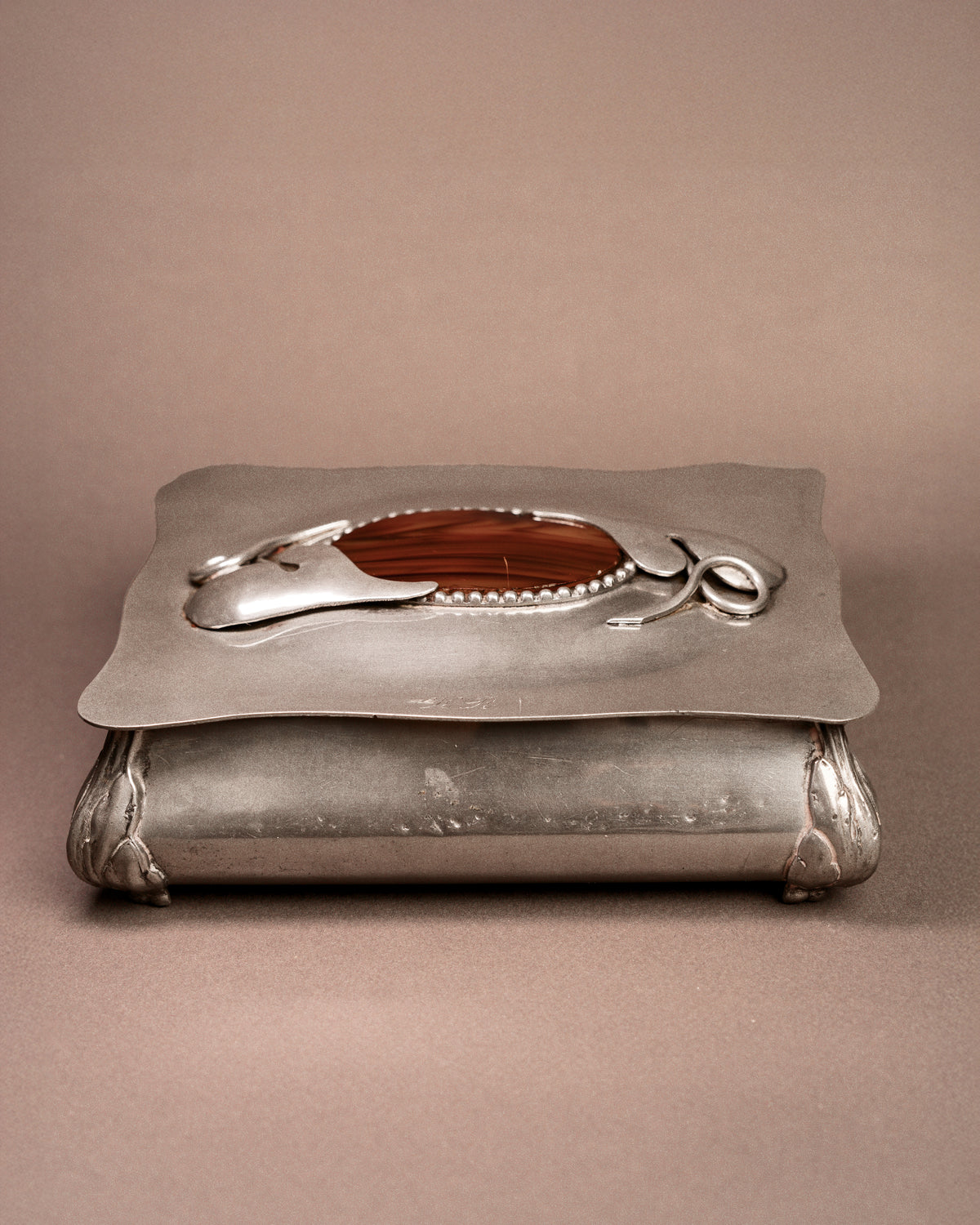 Danish Skønvirke Pewter Box, Early 20th Century