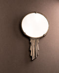 Art Deco Hand Mirror with Blue Enamel