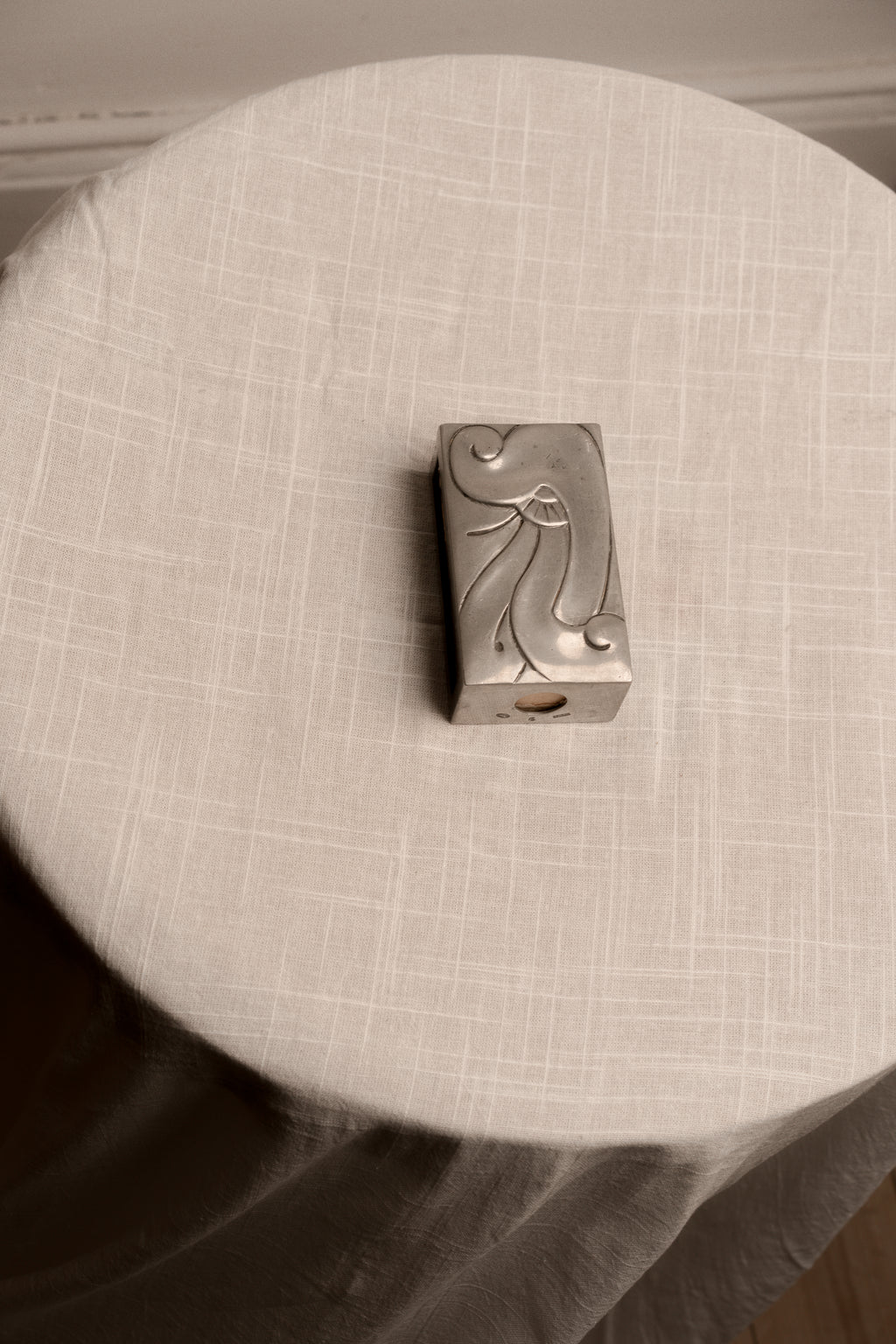 Hertz Ballin Pewter Matchbox Holder, Denmark, c. 1910s