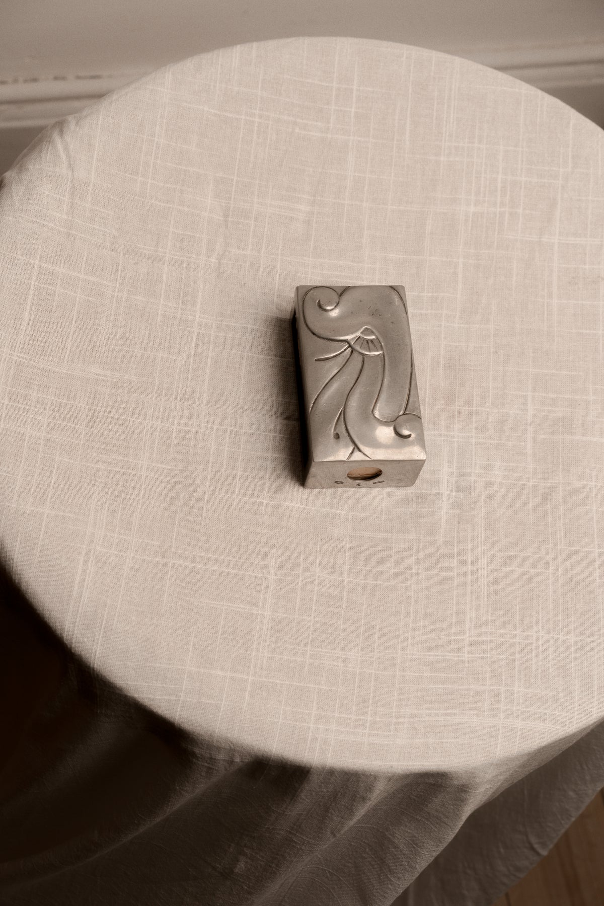 Hertz Ballin Pewter Matchbox Holder, Denmark, c. 1910s